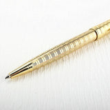 Luxury Metal Ballpoint Pen - Stainless Steel with Golden Trim