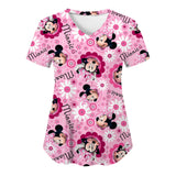 Minnie Mouse Mickey Mouse Scrub Tops – V-Neck Disney Scrub Tops