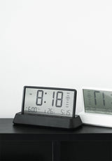 Digital Alarm Clock - Transparent Electronic Desk Clock with Date, Temp, and Large Display Screen