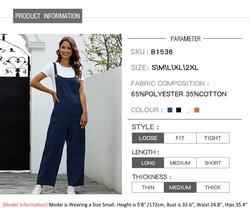 Maternity Casual Overalls - Adjustable Waist