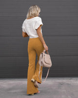 Fashionable Retro Corduroy Slightly Flared Pants