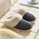 Faux Suede Winter Home Fur Slippers for Women