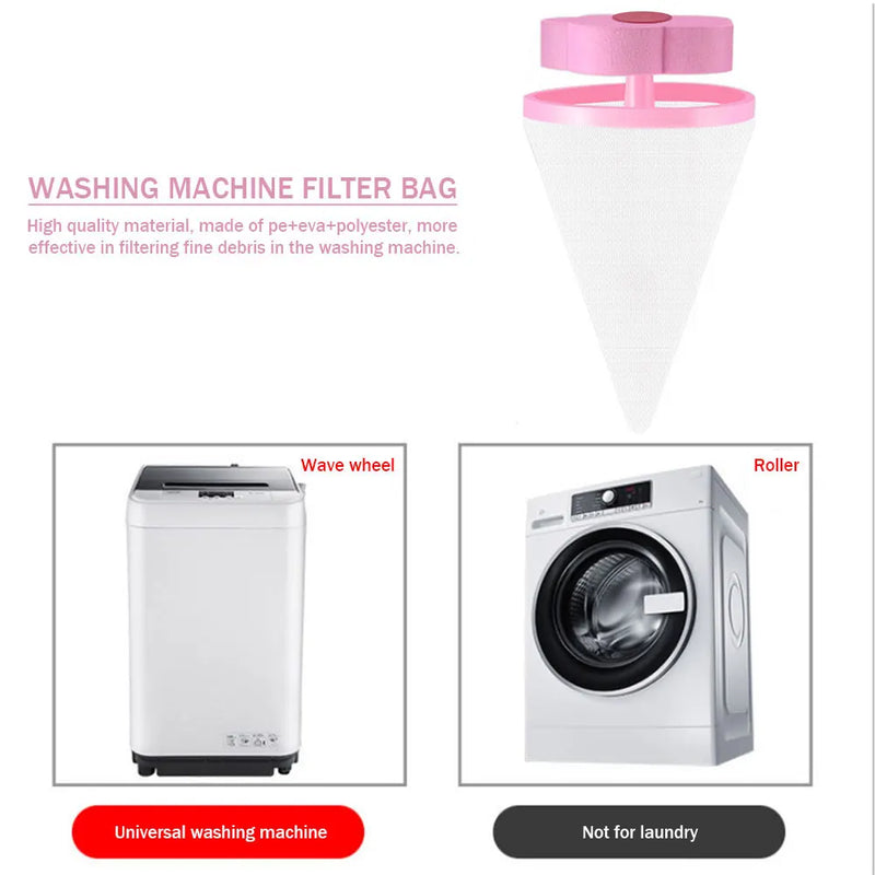 Washing Machine Reusable Flower Shaped Hair Filter