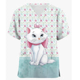 Disney Mary Cat Print Scrub Top