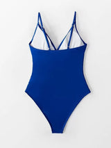 One-piece dress swimsuit - Pure color swimsuit