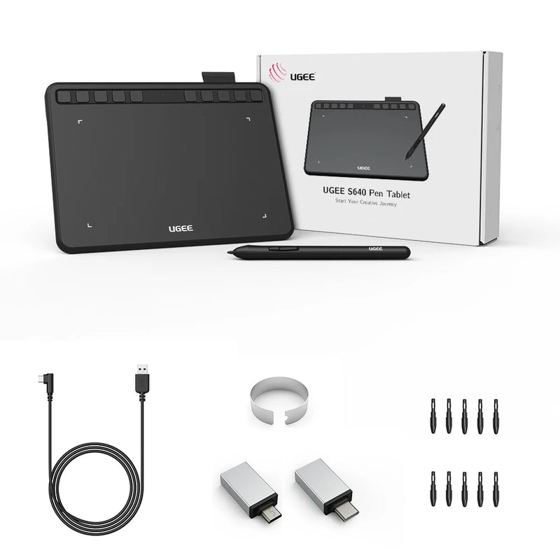 UGEE S640 Graphic Tablet - 6 Inch Drawing Pad with 8192 Levels of Pressure Sensitivity