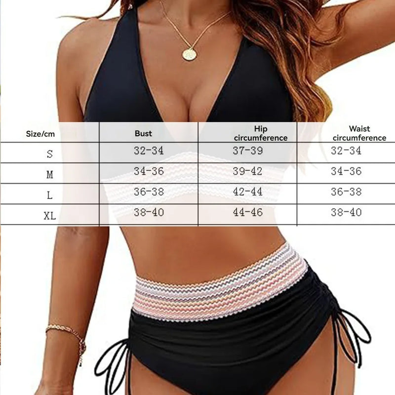 High Waist Separate Patchwork Bikini