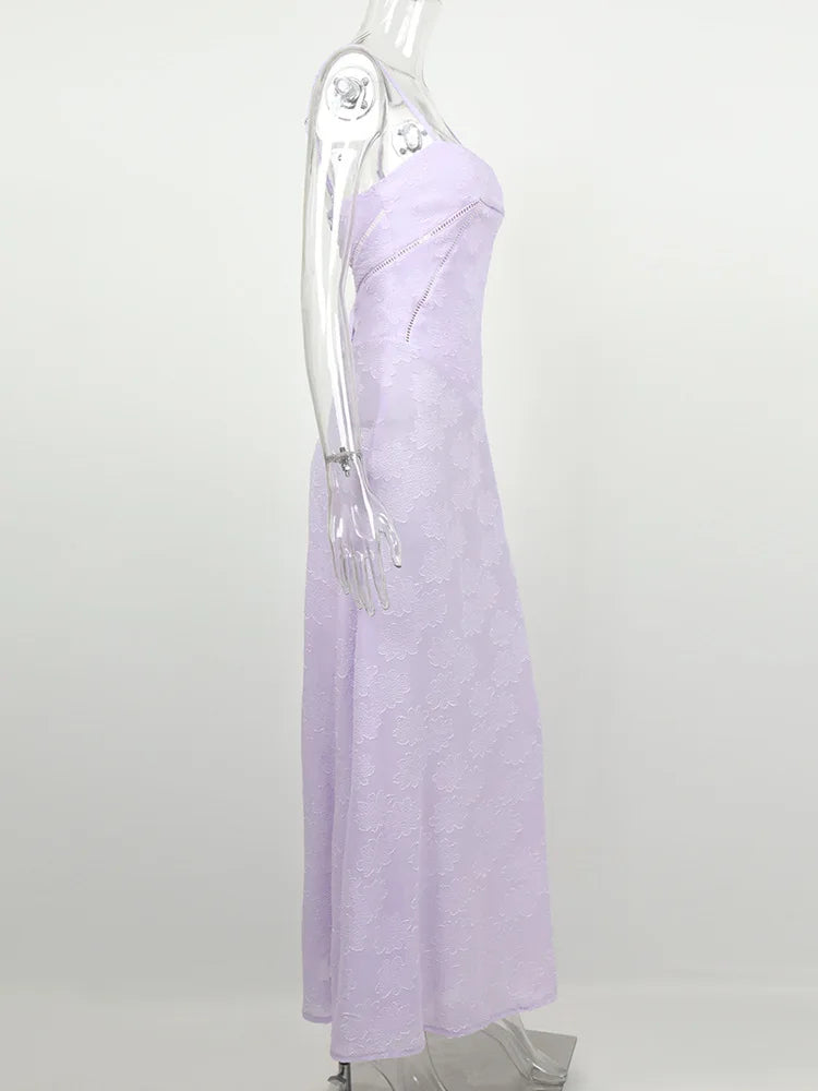 Purple Spaghetti Strap Dress - Elegant Maxi Dress