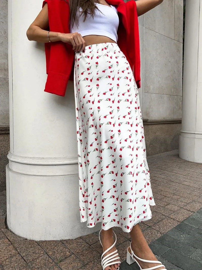 Elegant Slim High Waist Midi Skirt