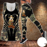 Disney Mickey Mouse Hollow Vest + Leggings Yoga Suit