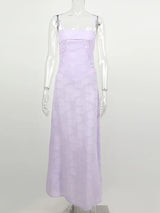 Purple Spaghetti Strap Dress - Elegant Maxi Dress