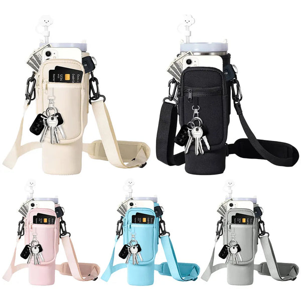 Water Bottle Carrier Bag with Adjustable Shoulder Strap