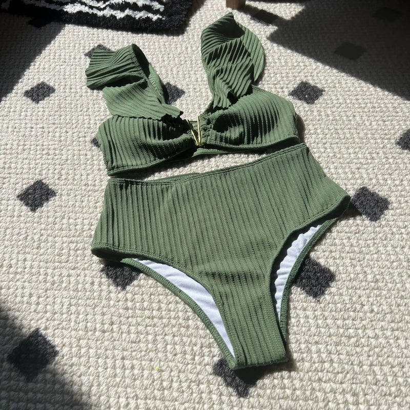 V Neck Push Up Bikini Set