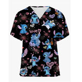 Disney Mickey or Stitch Print Medical Scrub Tops