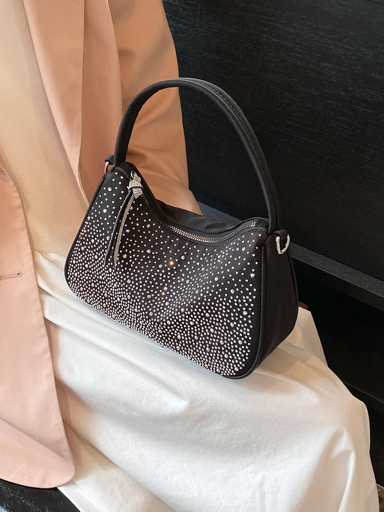 Textured Rhinestone Crossbody Bag