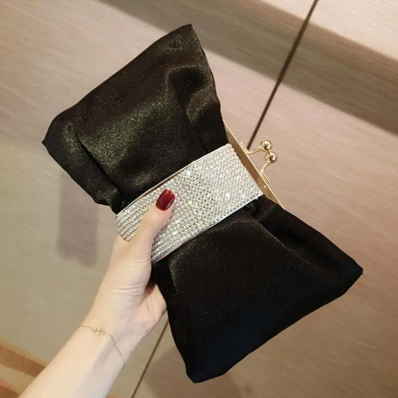 Luxury Chain Rhinestone Bow Handbag