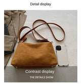 Suede Zipper Shoulder Bag