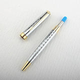 Luxury Metal Ballpoint Pen - Stainless Steel with Golden Trim