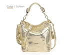 Shiny Bucket Shoulder Bag - Fashion Metallic Gold Silver Handbag