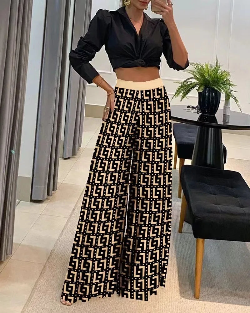 Women's Elegant Fashion Printed Wide Leg Pants