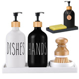 Farmhouse Dish Soap and Hand Soap Bottle with Bamboo Pump