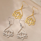 Lotus Flower Drop Earrings