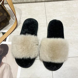 Fluffy Fur Slippers - Fashion Chain Design Women Home Slippers