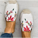 Women’s Embroidered Hemp Flat Slippers