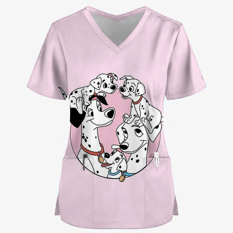 101 Dalmatian Printed Scrub Tops