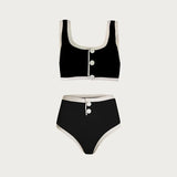 Ribbed Two-piece Bathing Suits - Summer Bikini Set