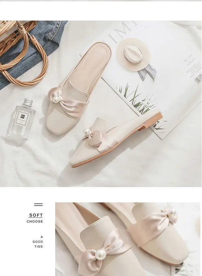 Beige Soft Skin Comfortable All Day Wear Mules