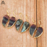 Labradorite Angel Wings Dangle Earrings