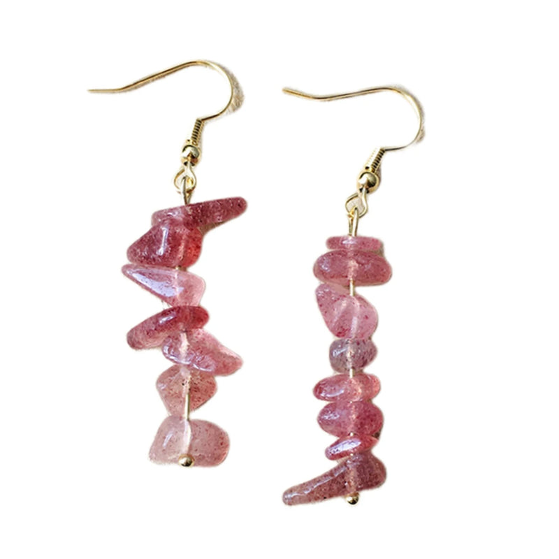 Natural Tumbled Stone Dangle Earrings