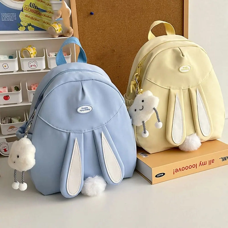 Durable Canvas Backpack with Cute Rabbit Ear Design