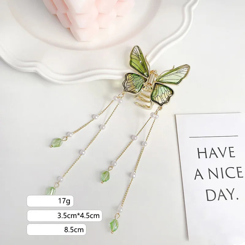 Butterfly Pearl Tassel Hairpin