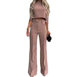 Slim Waist Wide Leg Leisure Two-Piece Set