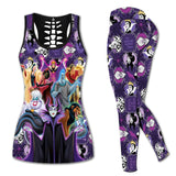 Maleficent Hollow Vest + Leggings Yoga Suit