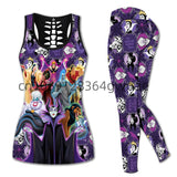 Evil Villains Cutout Tank Top + Leggings Yoga Set