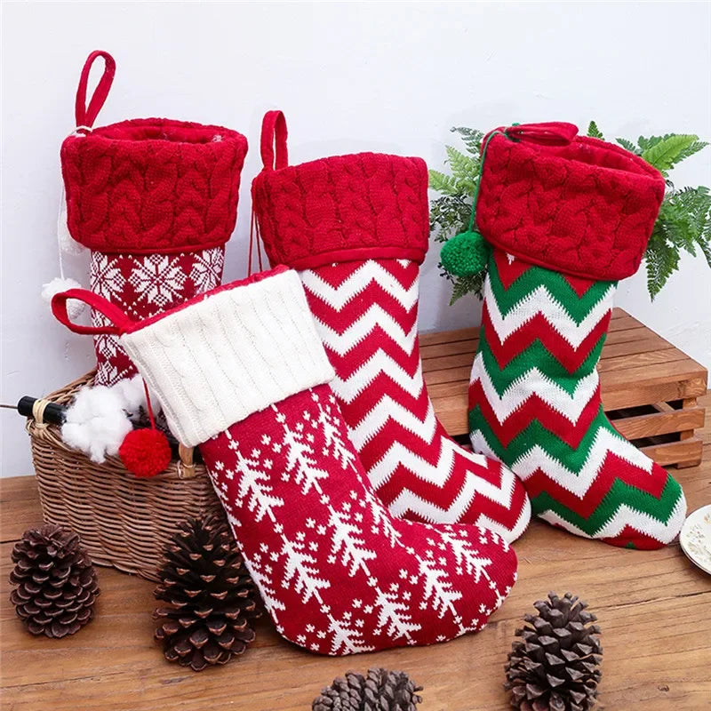 Knitted New Year Christmas Stocking