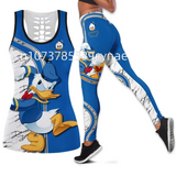 Disney Donald Duck Hollow Vest + Leggings Yoga Suit