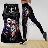 Disney's Nightmare Before Christmas Hollow Tank Top + Leggings Yoga Set