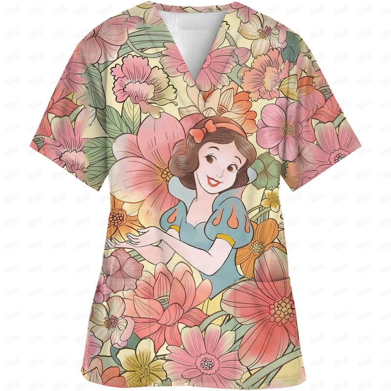 Disney Princess Printed Medical Scrubs