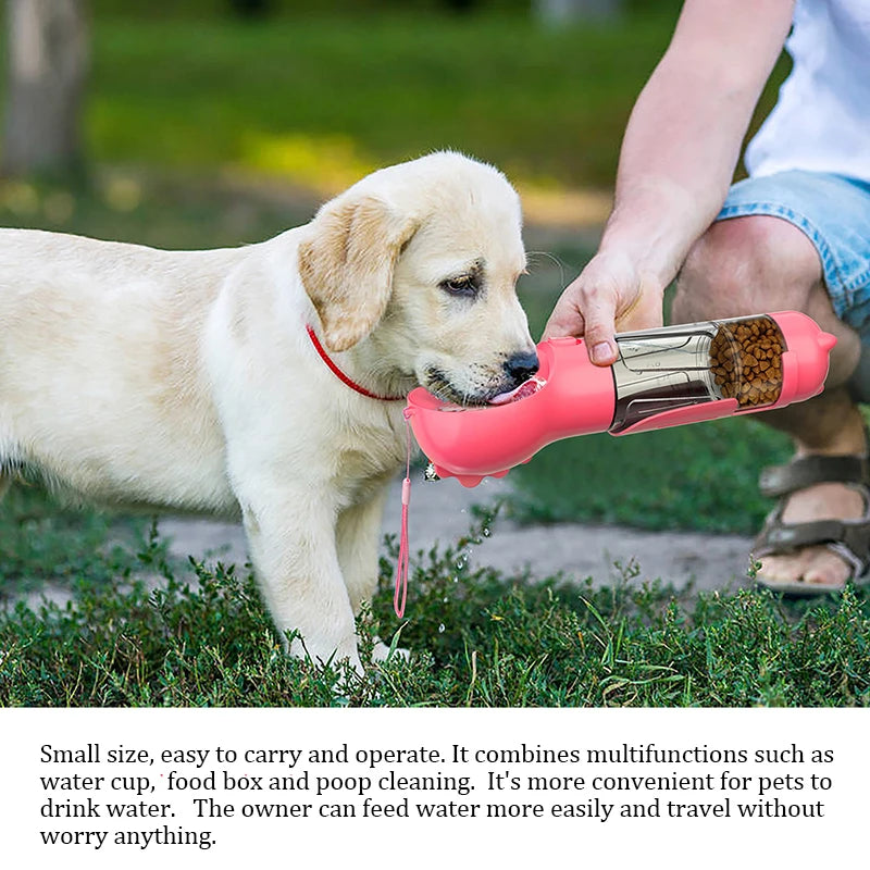 Portable 3-in-1 Cat and Dog Water Bottle – Multifunctional Feeder