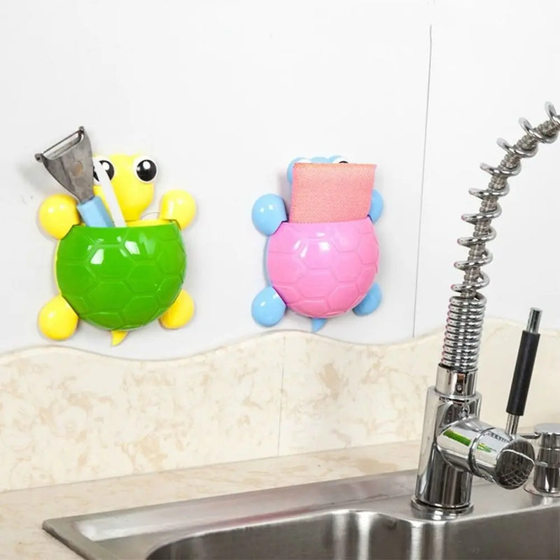 Cute Cartoon Tortoise Shaped Toothpaste Holder - Strong Suction Cup