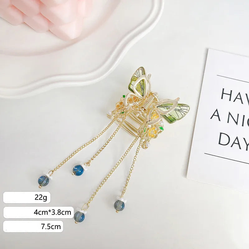 Butterfly Pearl Tassel Hairpin