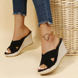 Wedge Sandals Casual Peep Toe Slip-On Platform Sandals