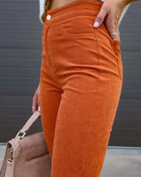 Fashionable Retro Corduroy Slightly Flared Pants