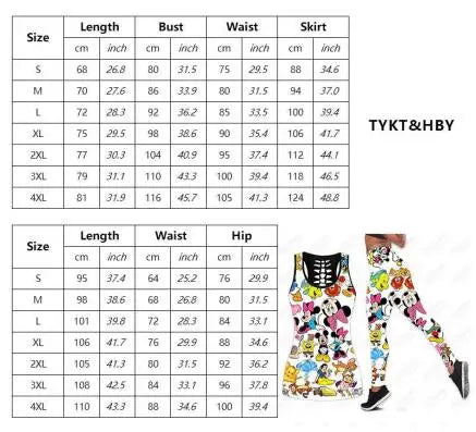 Disney Stitch Hollow Tank Top+ Leggings Yoga Set