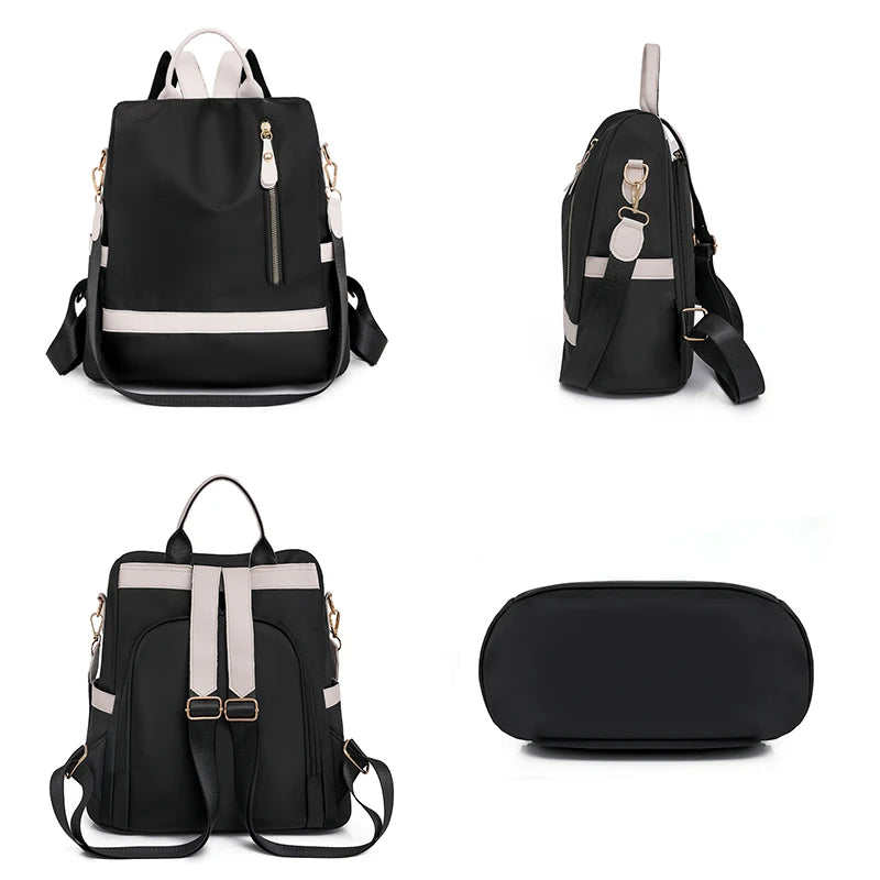 Casual Anti-Theft Backpack - Waterproof Fabric Fashion Shoulder Bag