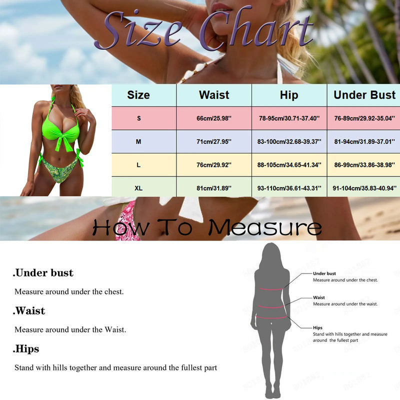 Halter Bow Lace Up Pleated Swimsuit - Low Waist Push Up swimwear